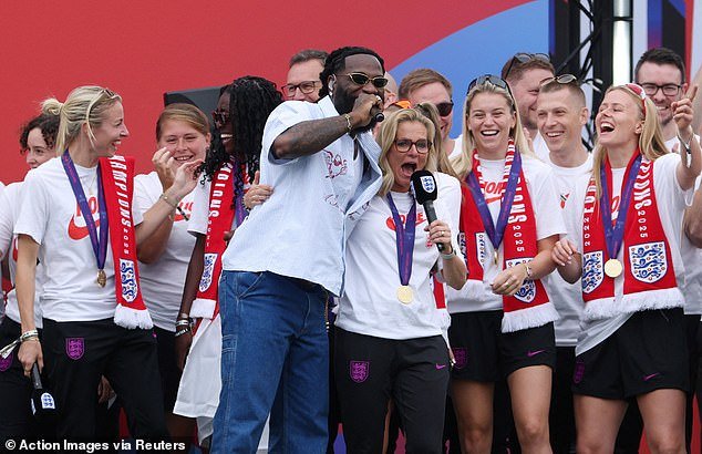 Plenty to sing about: Coach Sarina and her favourite singer, Burna Boy entertained The Mall
