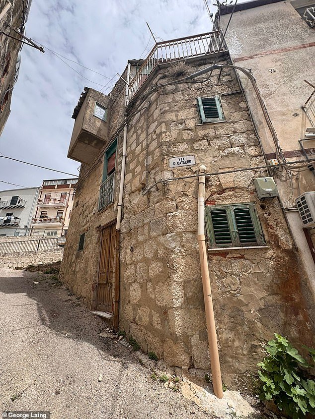 Now, having just bought his second €1 home (pictured), George exclusively reveals to the Daily Mail exactly how much it costs to own one of the bargain properties and his estimated costs to completely fix up both by hand