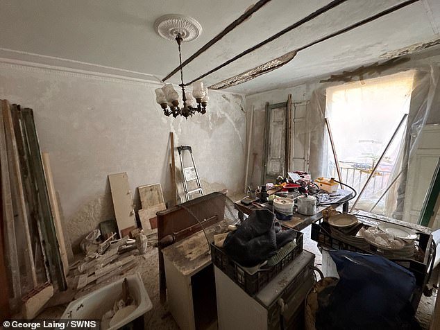 He gutted out five van loads of rubbish before the house was clear. Pictured: The first property