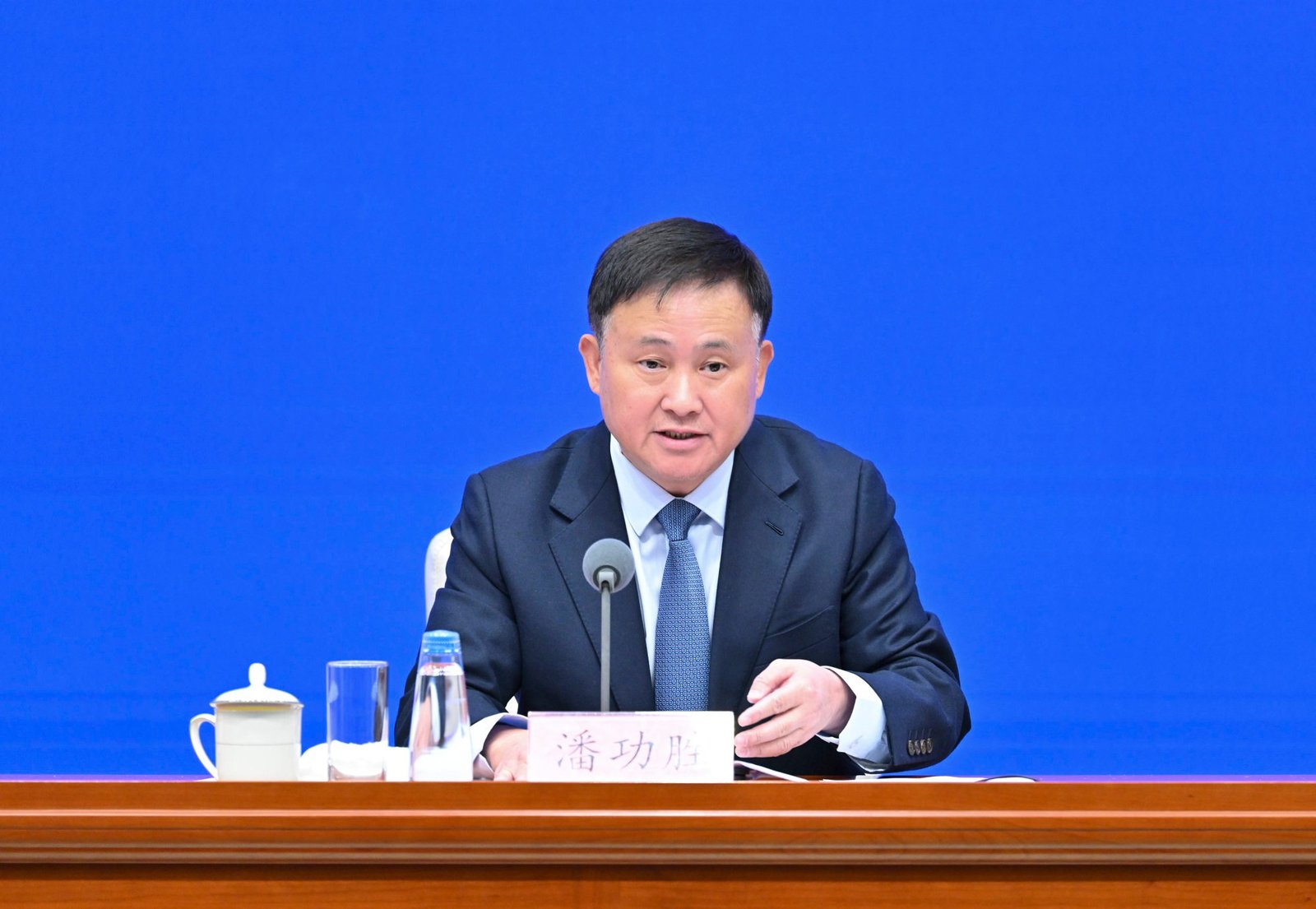 Pan Gongsheng, governor of the People’s Bank of China, speaks at a press conference last month in Beijing. Photo: Xinhua Pan Gongsheng, governor of the People’s Bank of China, speaks at a press conference last month in Beijing. Photo: Xinhua