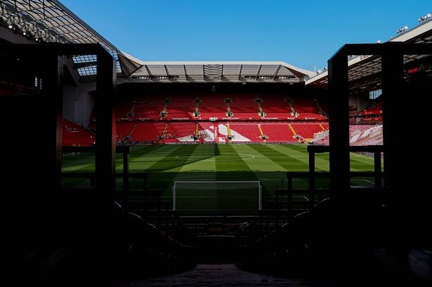 A general interior view of Anfield Stadium ahead of a Premier League match