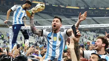 Argentina legend Lionel Messi celebrates 2022 World Cup win with fans