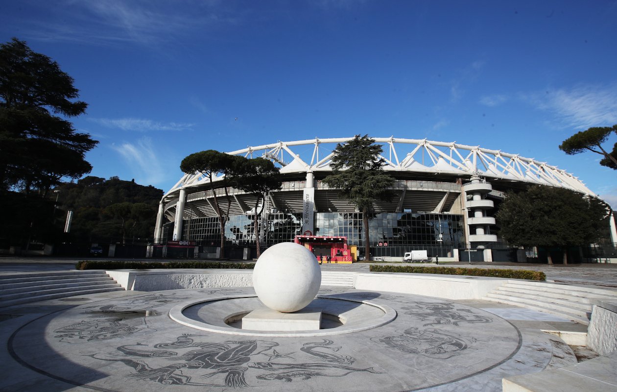ROME, ITALY - DECEMBER 22: General view outside the stadium prior to the Serie A match between AS Roma and Parma at Stadio Olimpico on December 22, 2024 in Rome, Italy. (Photo by Paolo Bruno/Getty Images)