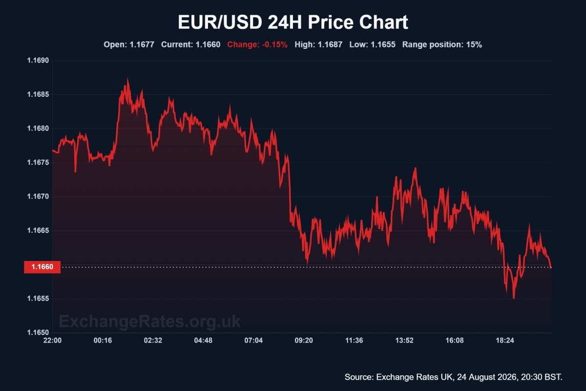EUR/USD exchange rate 24h chart