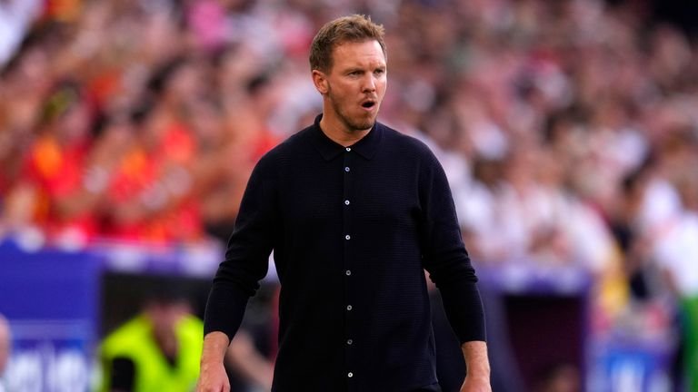 Germany's head coach Julian Nagelsmann grimaces