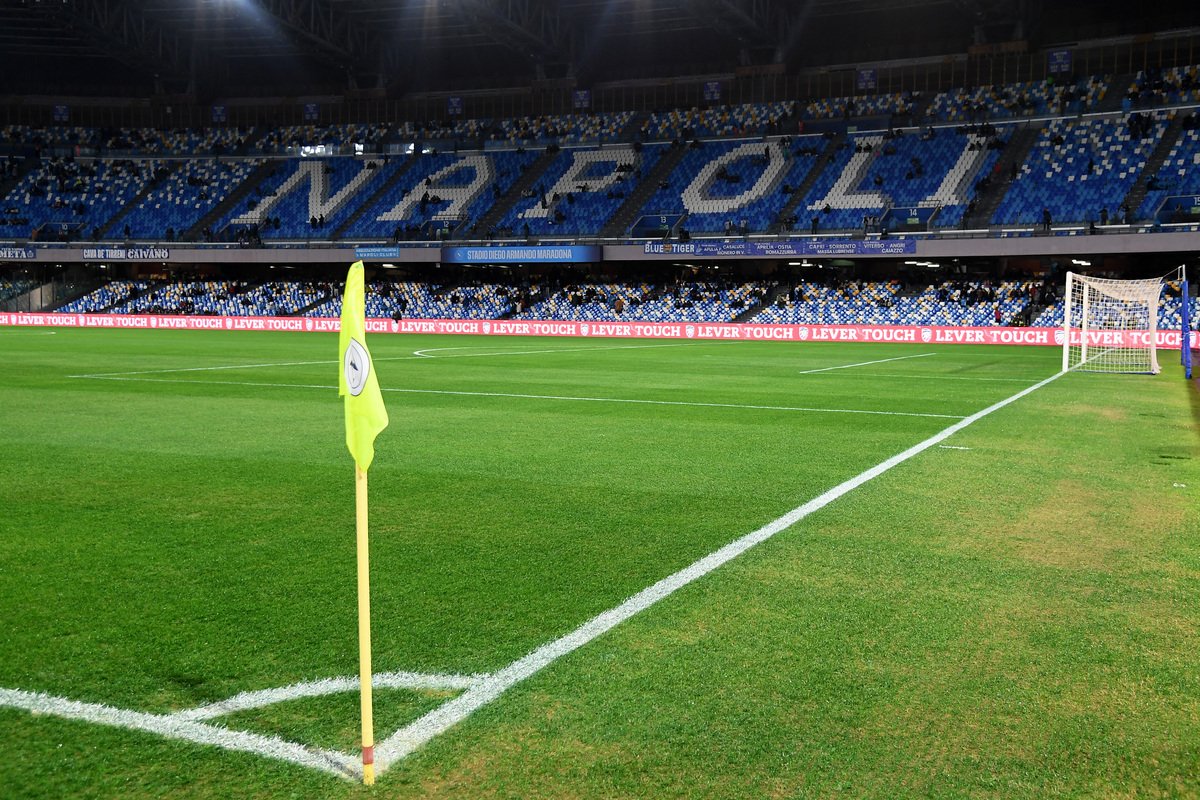 NAPLES, ITALY - DECEMBER 08: A general view of the Stadio Diego Armando Maradona before the Serie A match between SSC Napoli and SS Lazio at Stadio Diego Armando Maradona on December 08, 2024 in Naples, Italy. (Photo by Marco Rosi - SS Lazio/Getty Images)