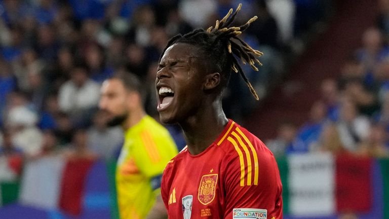 Nico Williams passed up a golden opportunity to give Spain an early lead but was a threat throughout